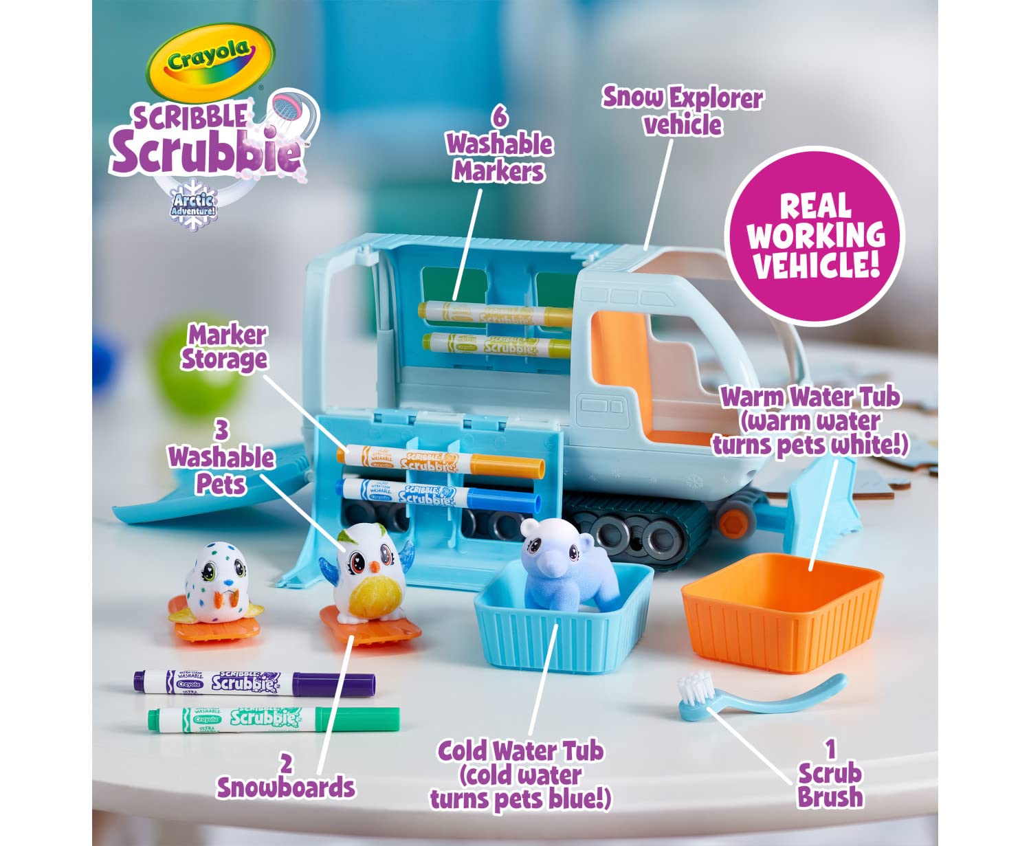 Crayola Scribble Scrubbie color-change feature shows temperature-based shifts