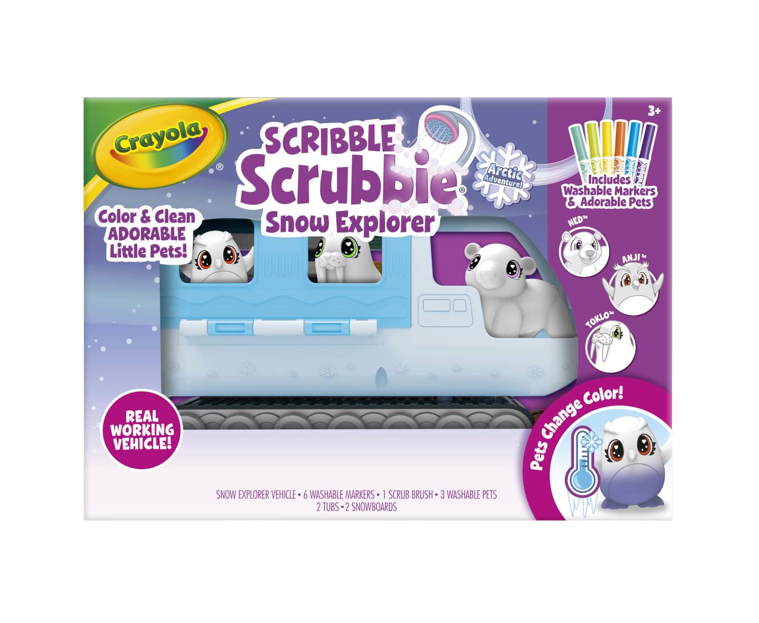 Crayola Scribble Scrubbie six markers for vibrant decorating on Arctic pets