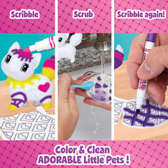 Crayola Scribble Scrubbie Pets coloring markers deliver bold, reusable color.