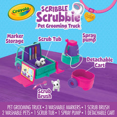 Crayola Scribble Scrubbie Pets close up showing colorful outfits on pets