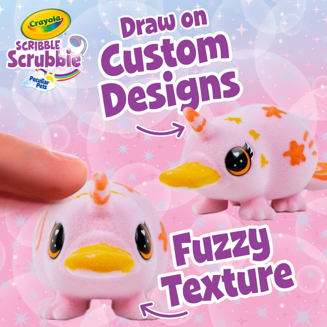 Crayola Scribble Scrubbie Scrub Brush: gentle scrubbing to reset pet designs.