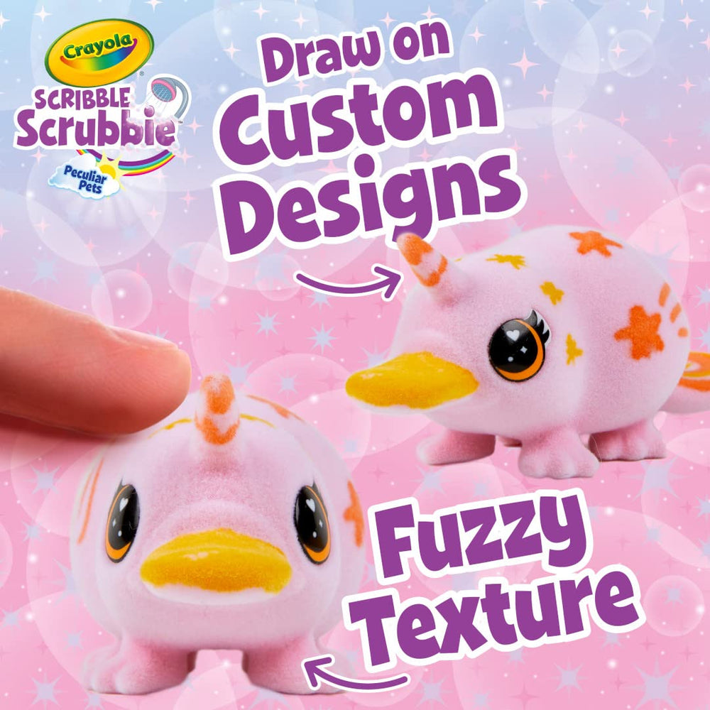 Crayola Scribble Scrubbie Scrub Brush: gentle scrubbing to reset pet designs.