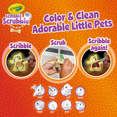 Crayola Scribble Scrubbie scrub brush included for quick pet cleaning.