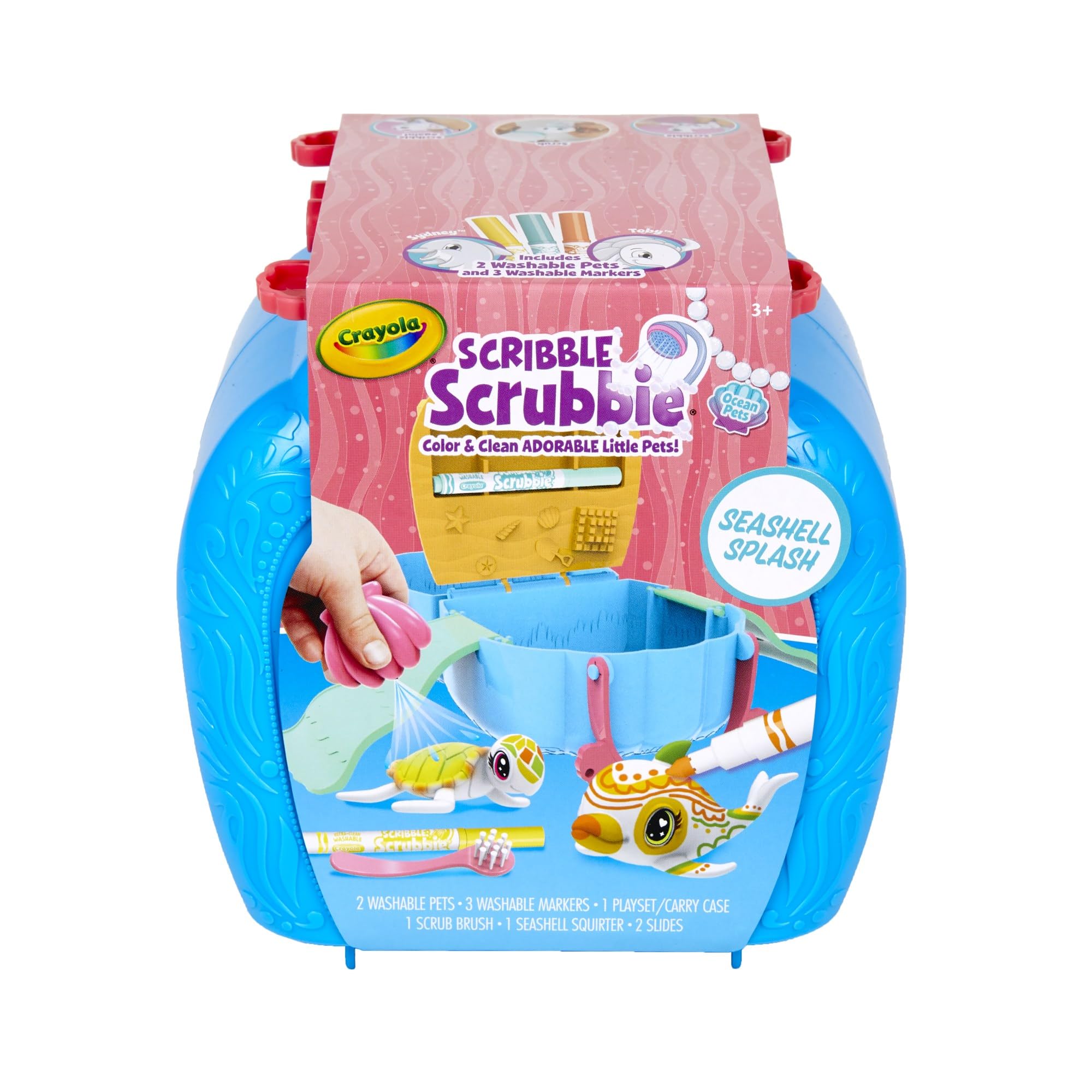 Crayola Scribble Scrubbie Seashell Splash ocean animals ready for color and wash play