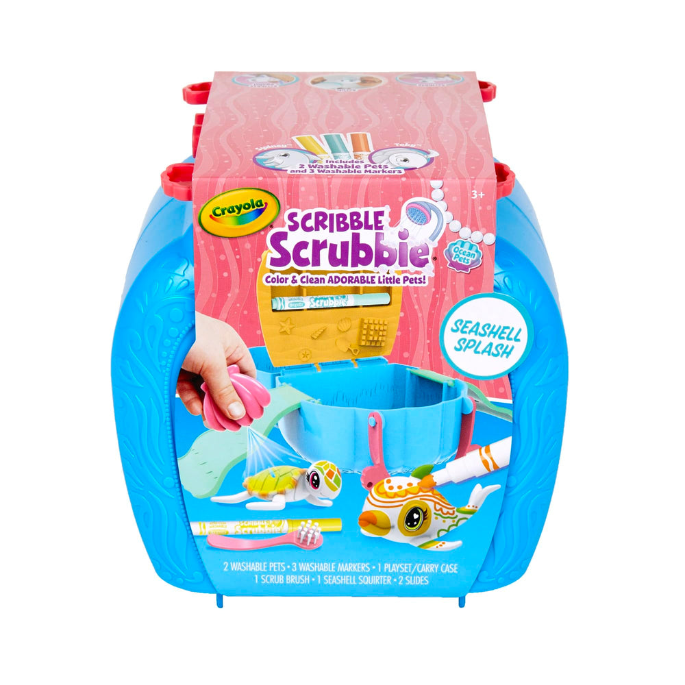 Crayola Scribble Scrubbie Seashell Splash ocean animals ready for color and wash play
