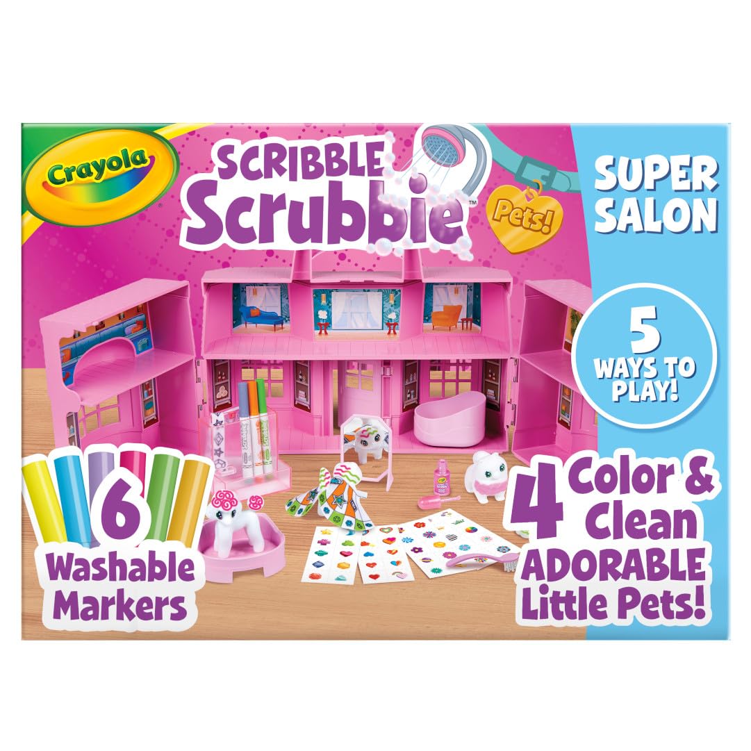 Crayola Scribble Scrubbie Super Salon with large storage for tidy play