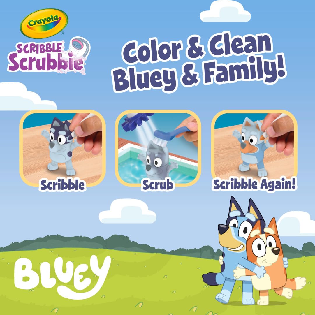 Crayola Scribble Scrubbies Bluey Chilli-character enabling expressive fur coloring