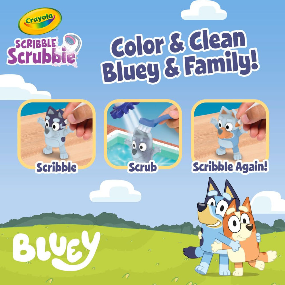 Crayola Scribble Scrubbies Bluey Chilli-character enabling expressive fur coloring
