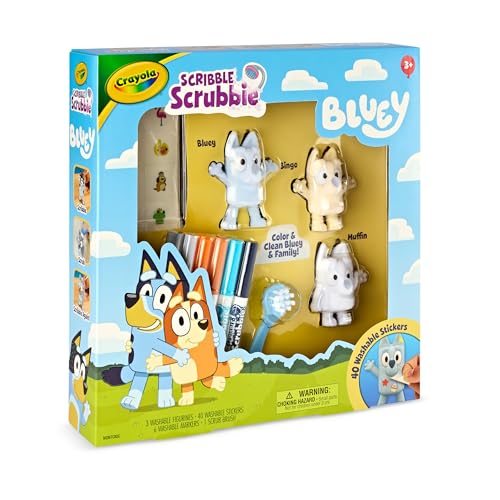 Crayola Scribble Scrubbies Bluey: Muffin character prepared for coloring and play.