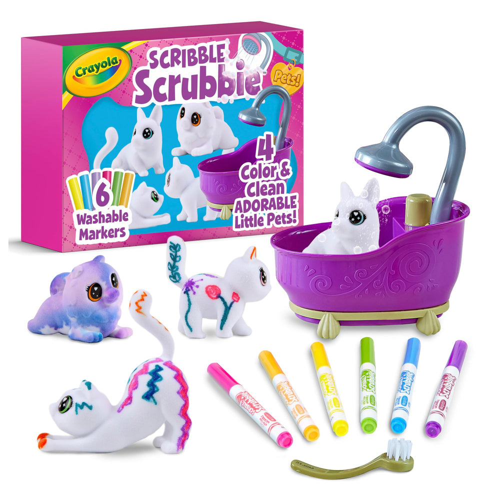 Crayola Scribble Scrubbies Glam Pack with four pets for imaginative coloring