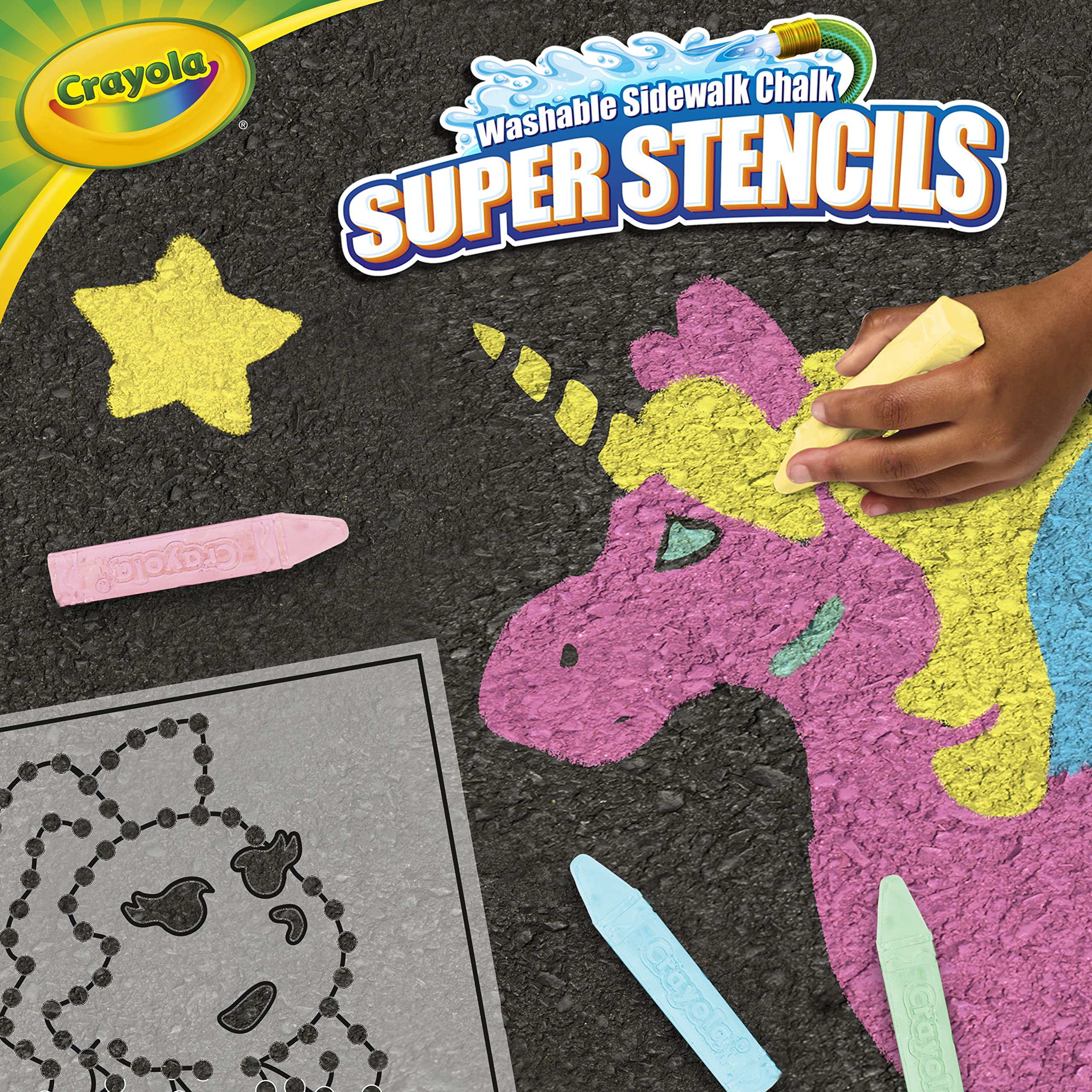 Crayola Sidewalk Art Outdoor Activity enables big, colorful drawings on driveways