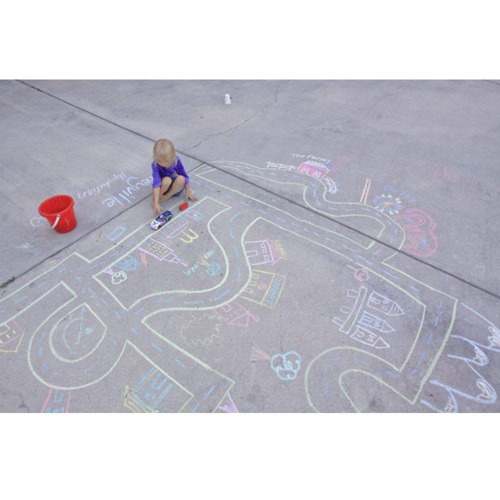 Crayola 48ct sidewalk chalk antiroll design keeps sticks in place during play