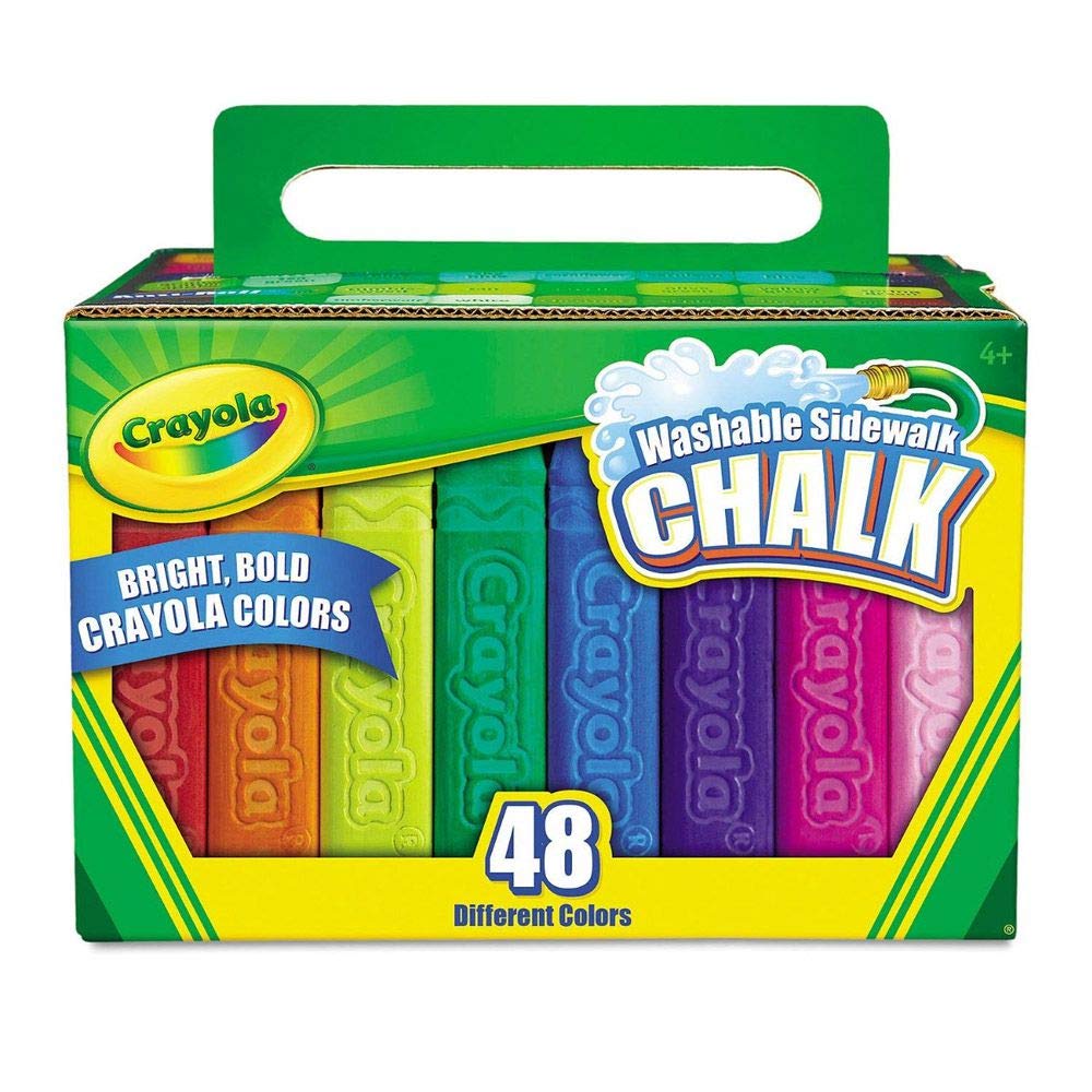 Crayola 48ct sidewalk chalk shows colorful strokes for outdoor art and murals