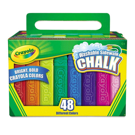 Crayola 48ct sidewalk chalk shows colorful strokes for outdoor art and murals