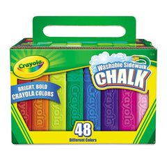 Crayola 48ct sidewalk chalk shows colorful strokes for outdoor art and murals
