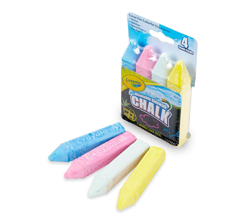 Crayola sidewalk chalk bright colors for big outdoor murals and easy cleanup.