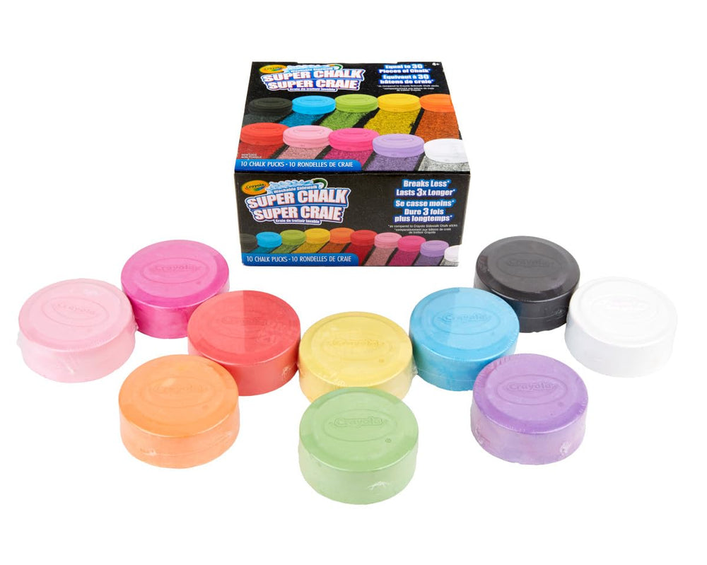 Crayola durable sidewalk chalk pucks for long-lasting outdoor drawings