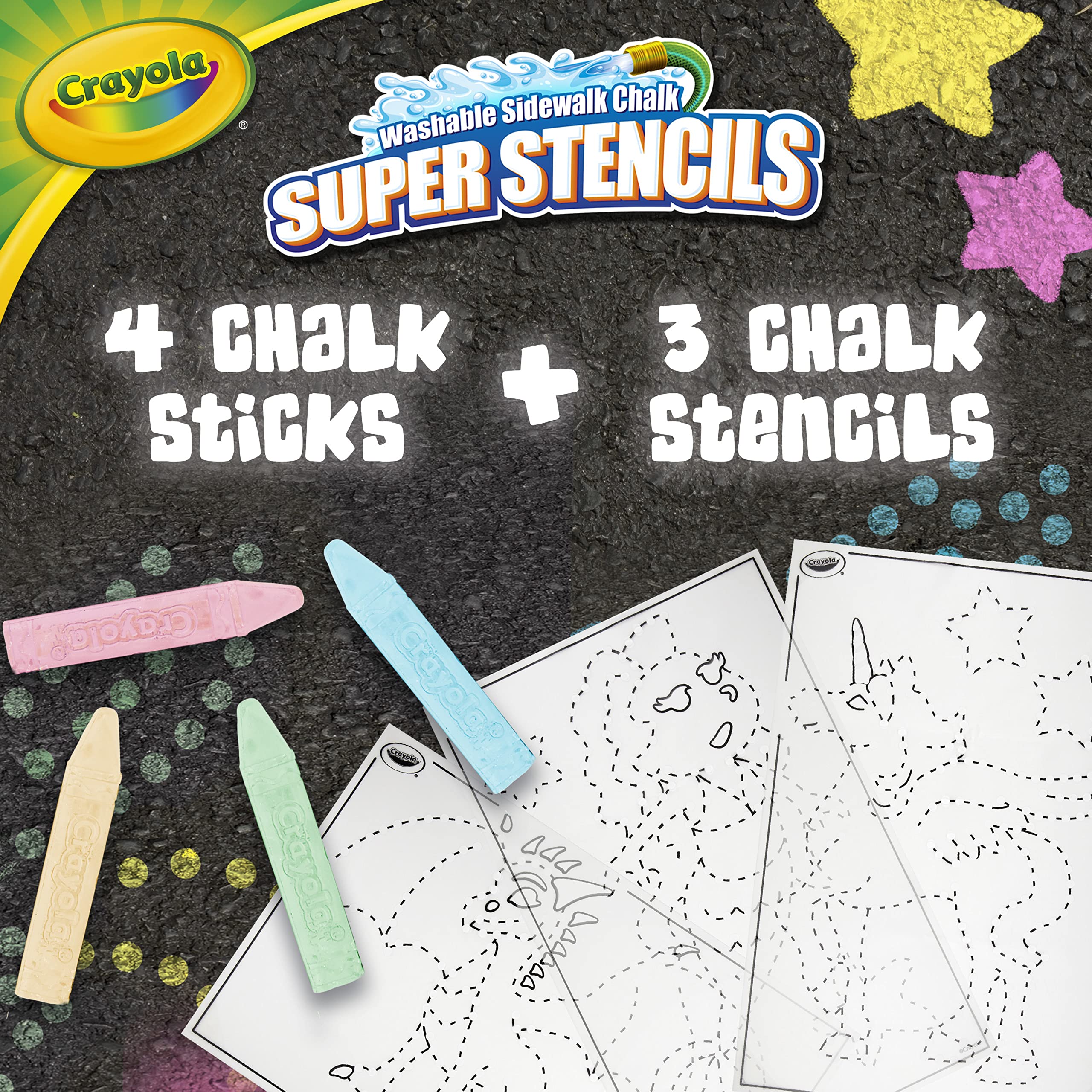 Crayola Sidewalk Chalk Sticks provide washable color for quick cleanup after play