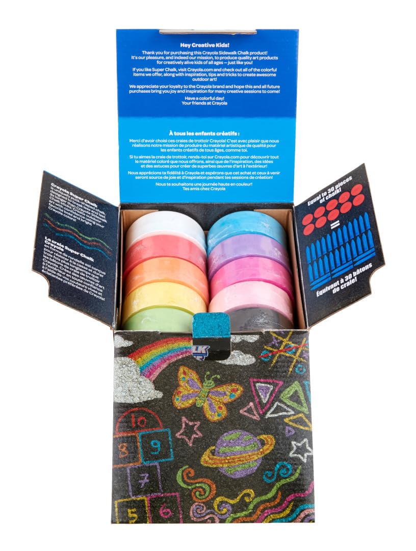 Crayola three-way color sidewalk chalk for versatile lines and shading
