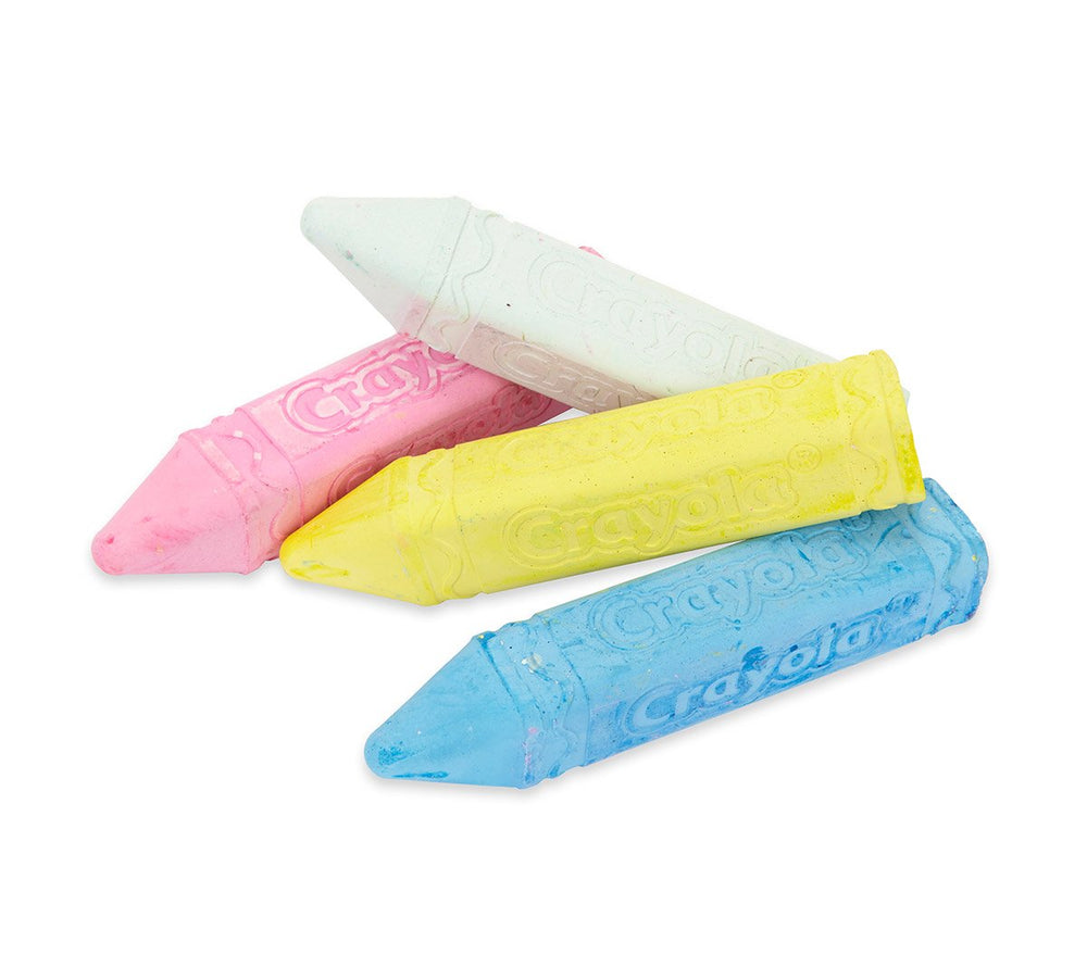 Crayola sidewalk chalk 4-pack with washable colors that wash away with water.