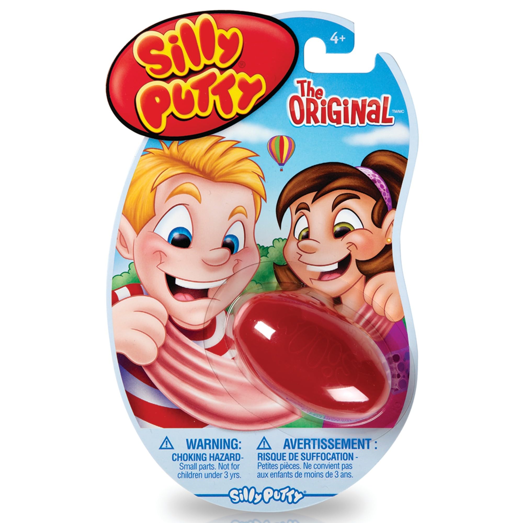 Crayola Silly Putty Original 3-pack packaging, colorful finger-friendly toy for imaginative play.