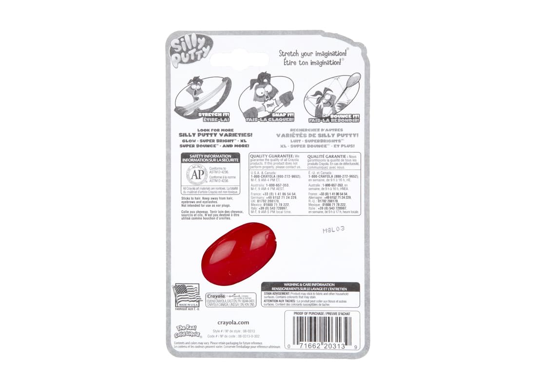 Crayola Silly Putty Original stretch demo shows versatile stretch and squish.