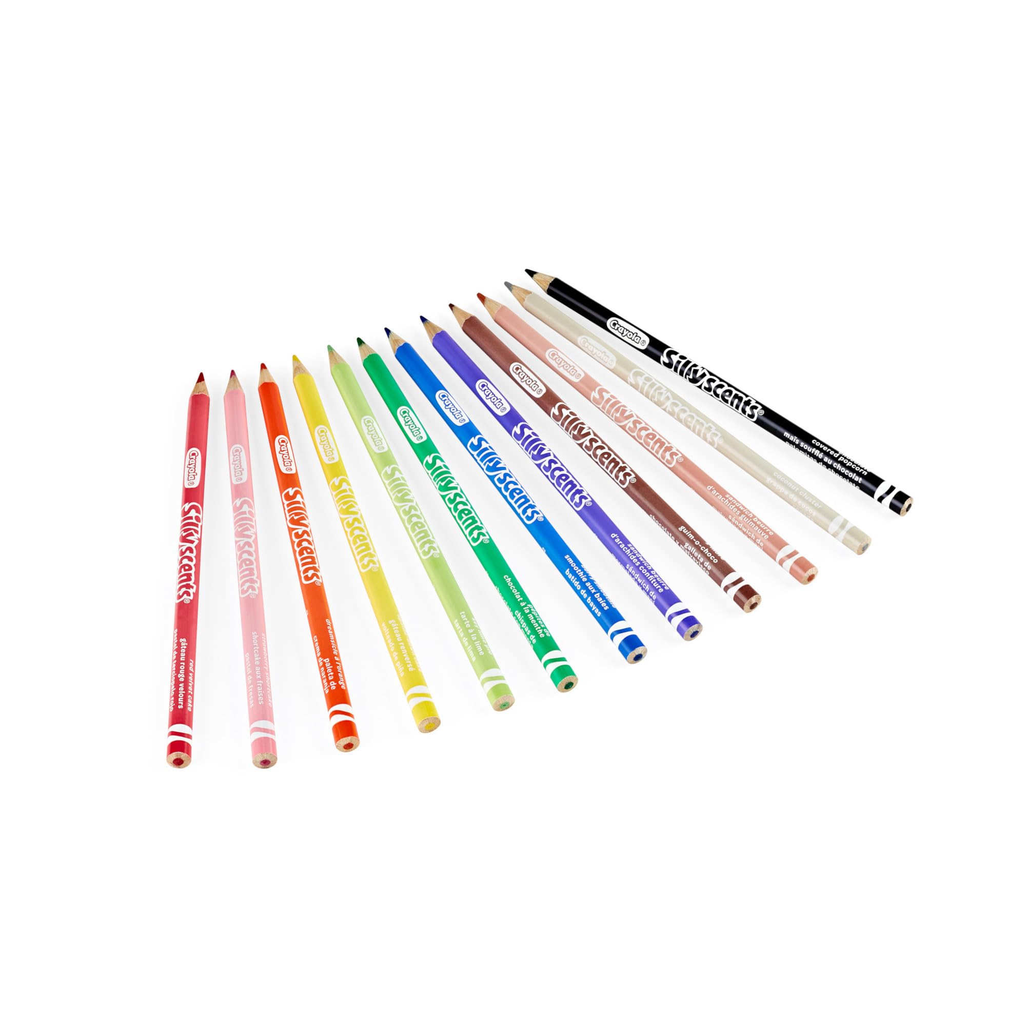 Classroom-ready Crayola Silly Scents pencils for group projects.