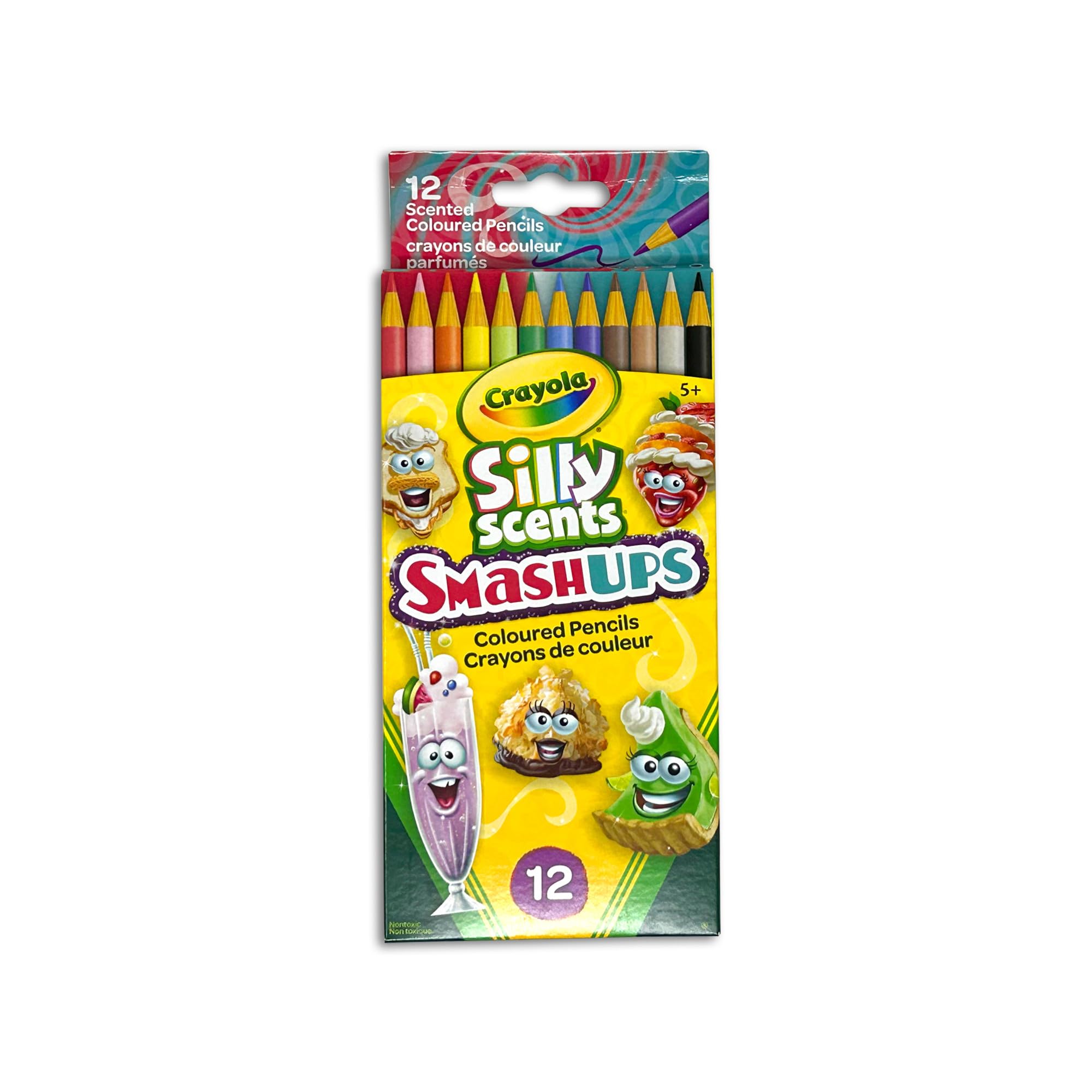 Crayola Silly Scents pencils in a 12-count box showcase bright colors.