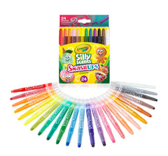 Child coloring with Crayola Silly Scents in classroom.