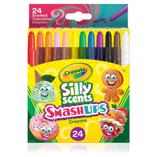 Twist-up Crayola Silly Scents crayon for mess-free, portable coloring.