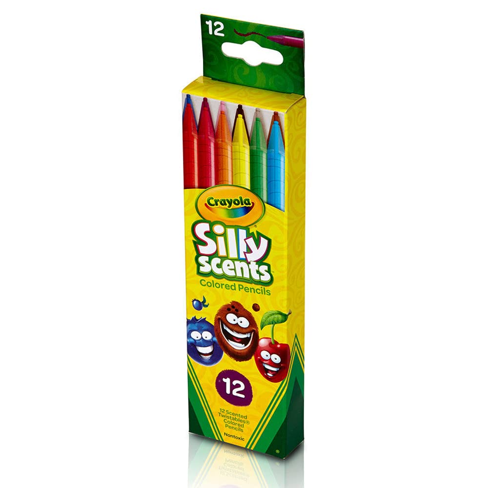 Crayola Silly Scents Twistables 12-pack colors with fragrance spark imagination.