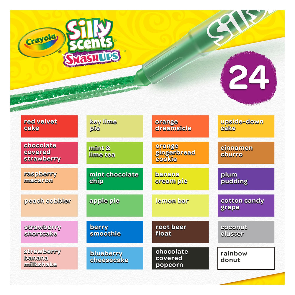 Crayola Silly Scents are washable from skin and clothing.