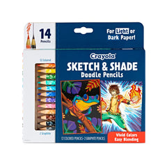 Crayola Sketch and Shade 12-color pencil set for vibrant doodling on light paper