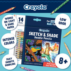 Crayola gel-core pencils provide smooth, blendable color on light and dark paper