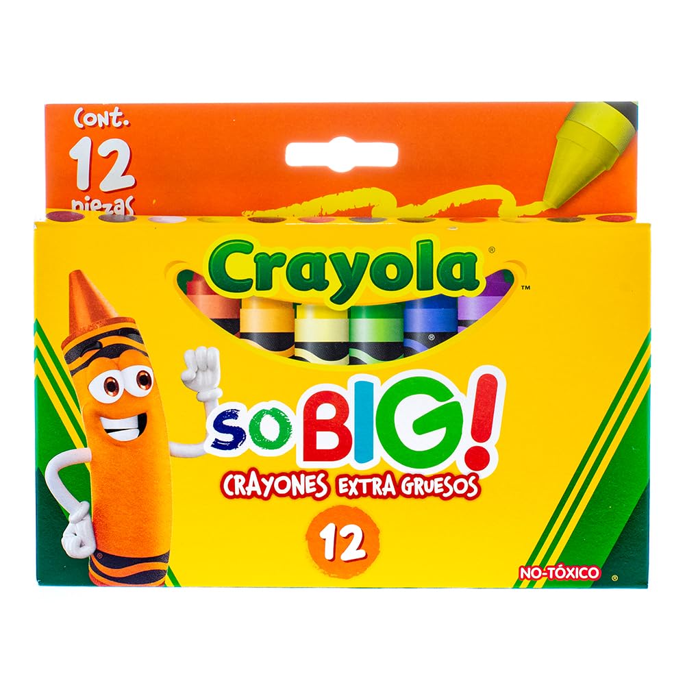 Crayola So Big 12-pack front view highlighting durable crayons for small hands
