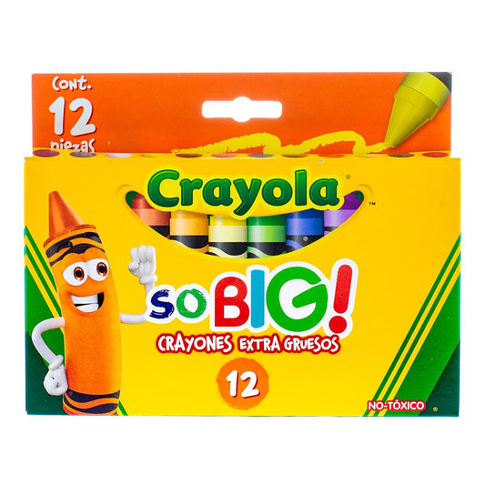 Crayola So Big 12-pack front view highlighting durable crayons for small hands