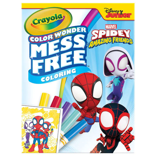 Crayola Spidey Color Wonder pages featuring Spider-Verse heroes for engaging coloring