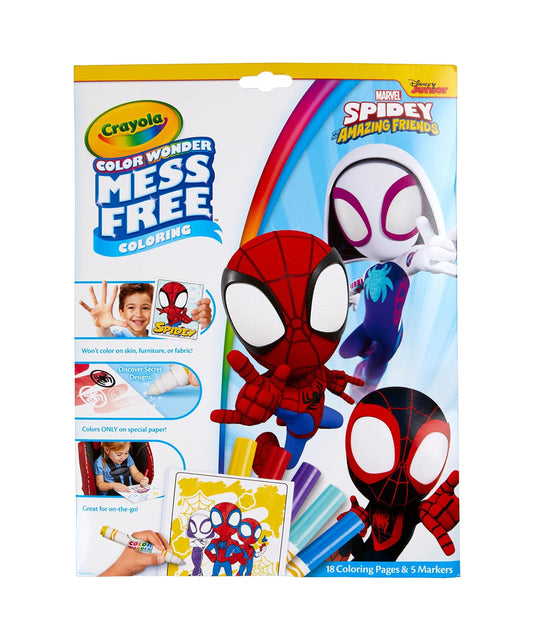 Crayola Spidey Color Wonder set cover showcasing mess-free creativity for kids