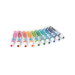Crayola Stamper Markers demonstrate washable colors on walls and paper.