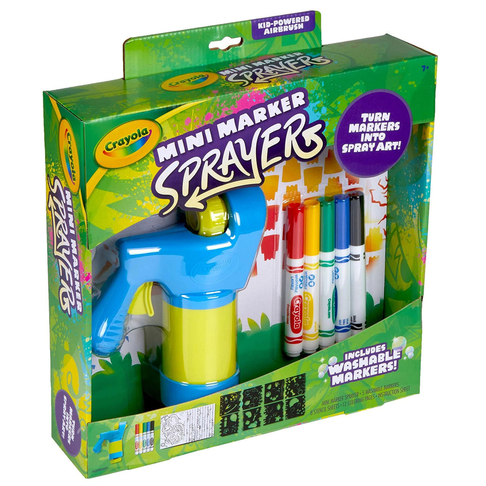 Crayola stencil sheets collection enabling kids to create structured spray patterns