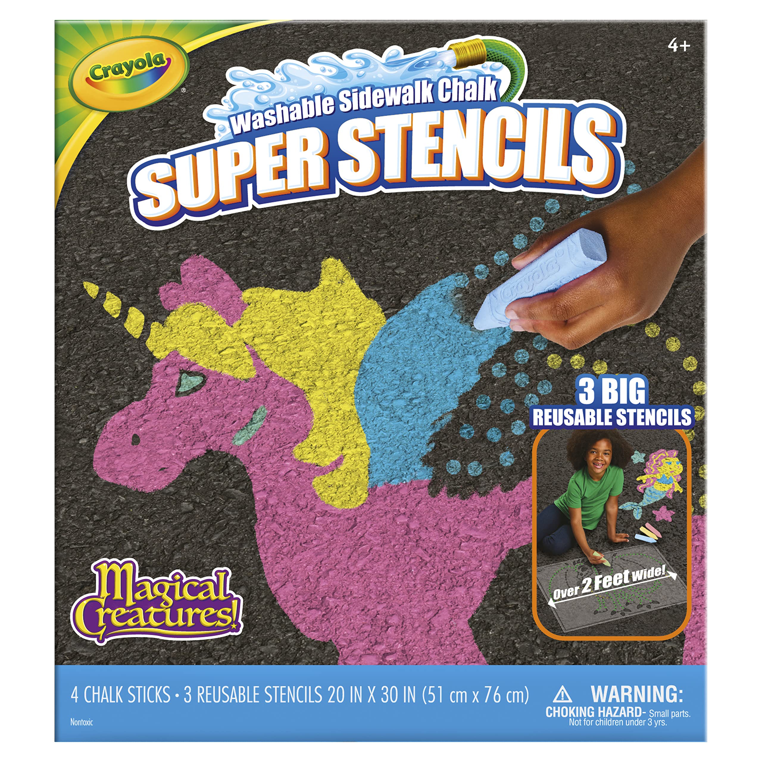 Crayola Super Stencils Mermaid design perfect for imaginative outdoor drawings