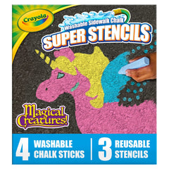 Crayola Super Stencils Unicorn design for easy tracing and vibrant sidewalk art