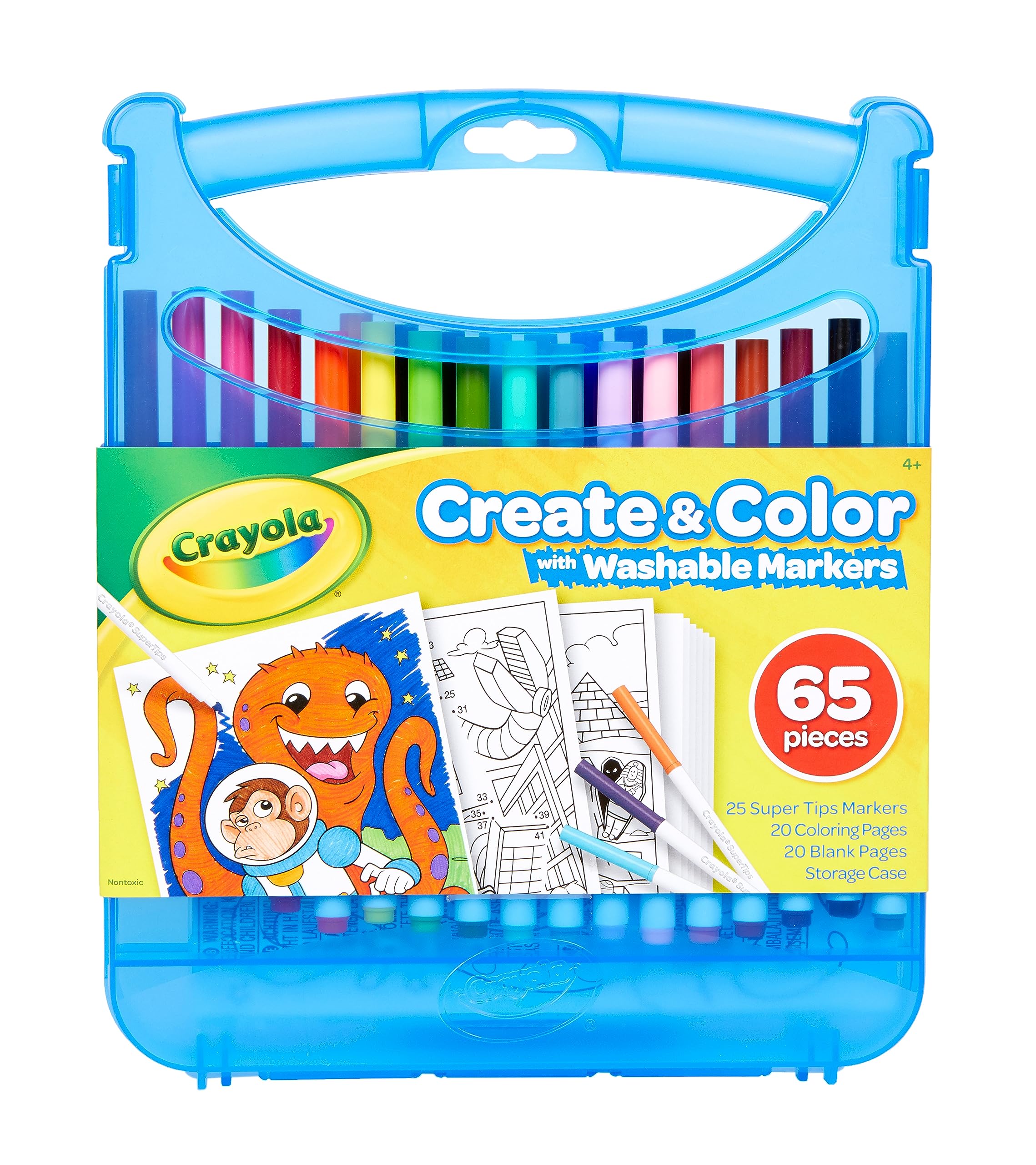 Crayola Super Tips markers 65-piece kit for bold colors on the go.