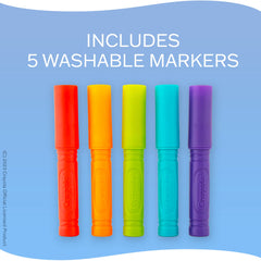 Crayola Taste Beauty bath marker caps-off helps kids color before shower.