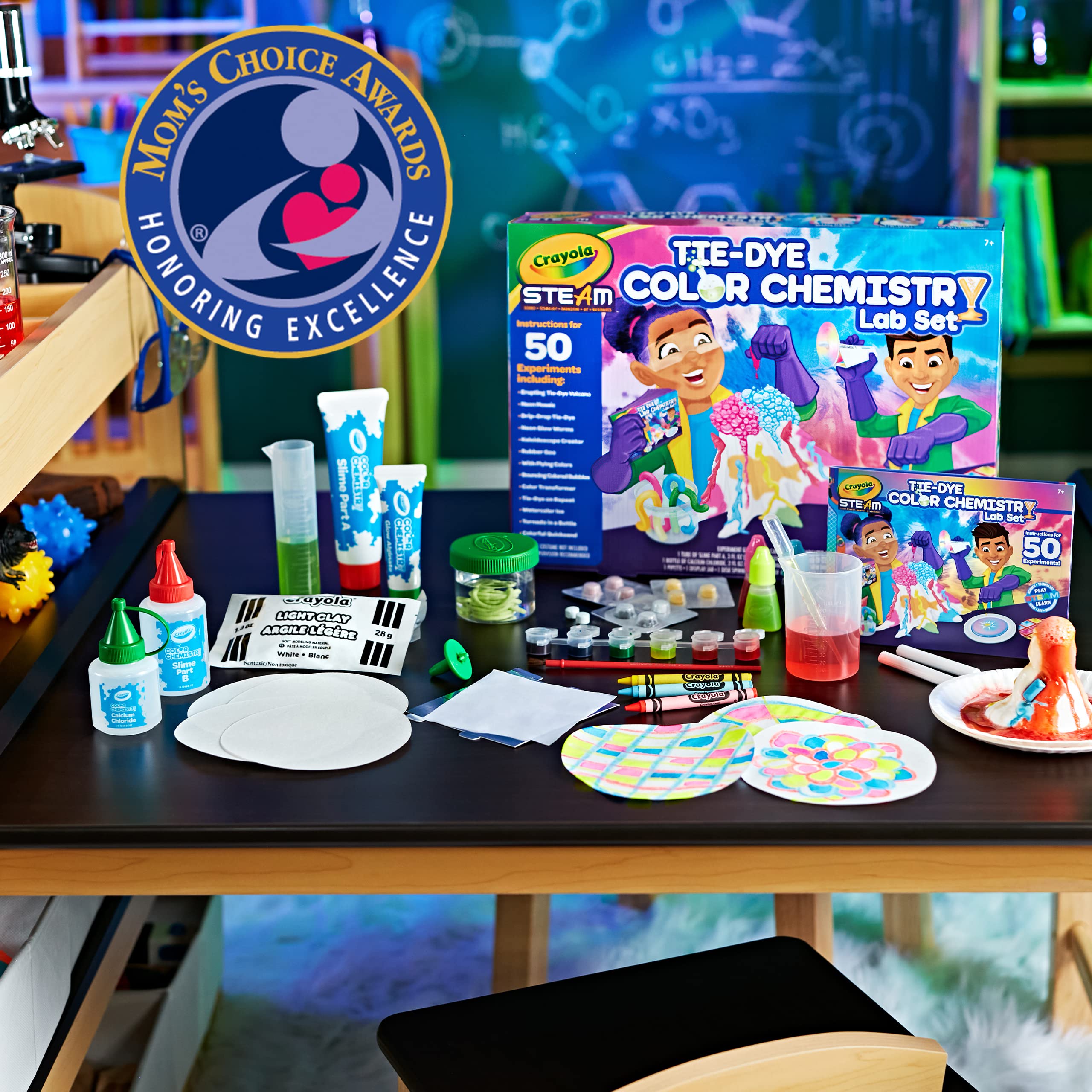 Crayola Tie Dye at-home science experiments in action