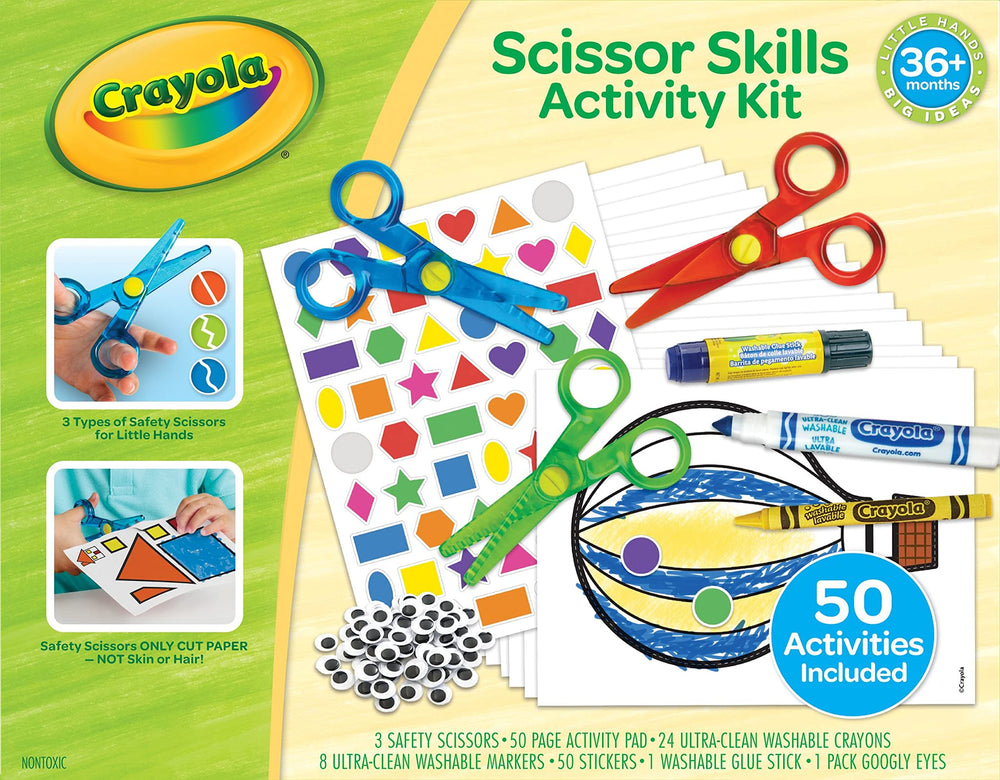 Crayola Toddler Scissor Skills straight scissors for safe paper cutting