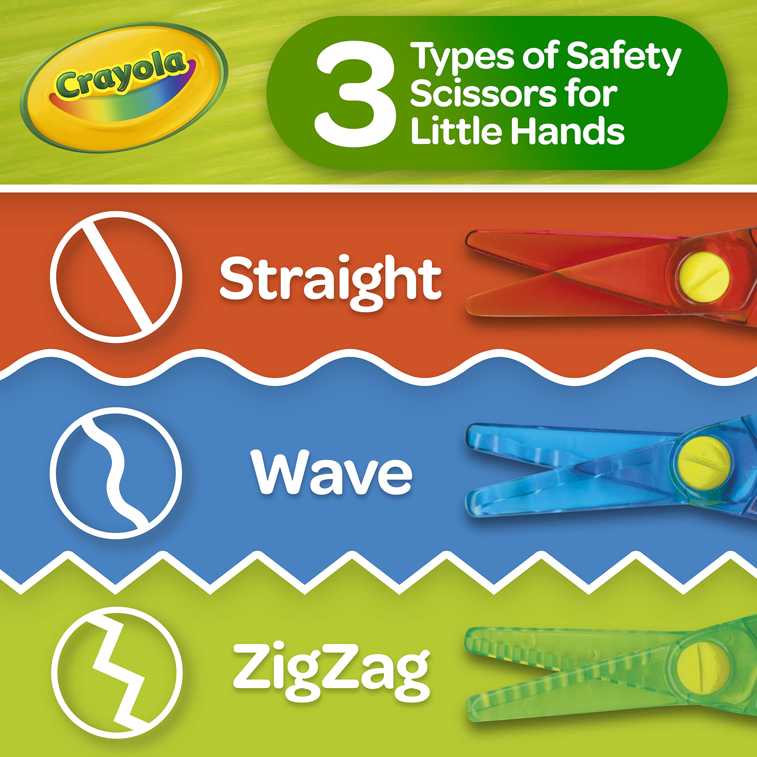 Crayola Toddler Scissor Skills zigzag scissors for varied shapes