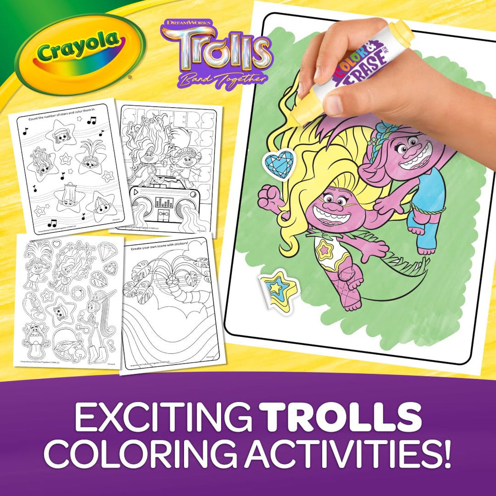 Crayola Trolls washable markers keep colors vibrant.