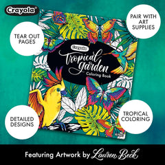 Crayola Tropical Garden illustration with perforated pages for easy display