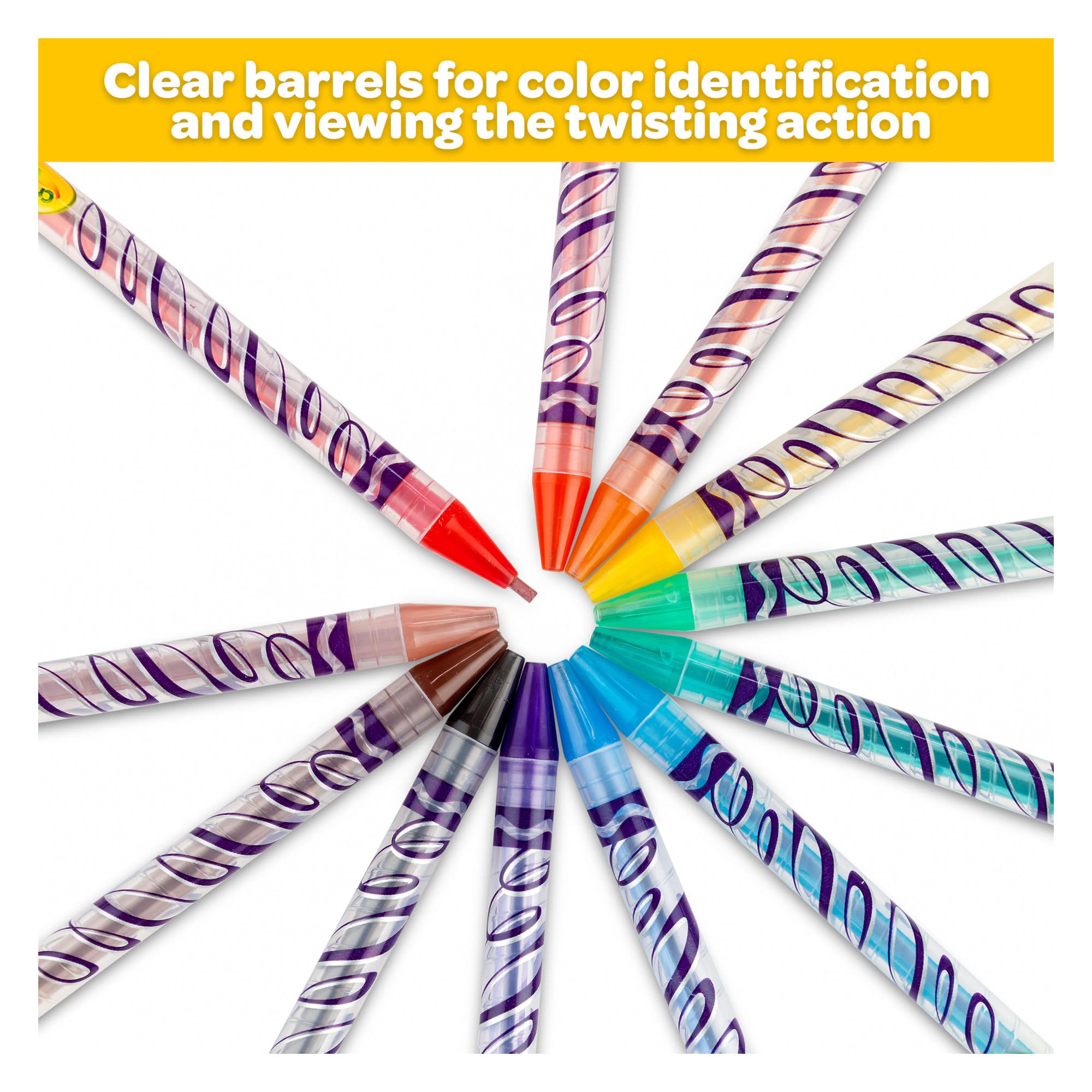 Crayola Twistables bright colors close-up, ideal for bold drawings.